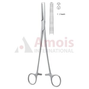 Holzbach Hemostatic Forceps 1x2 Teeth Straight 23.5cm
