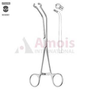 JAVID Carotid Shunt Clamp, Curved, 180 mm (7"), Serrated, dia 4 mm, SHORT