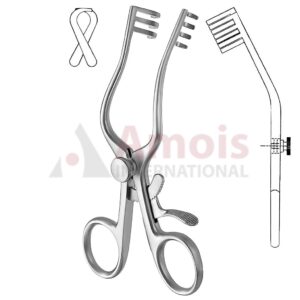 Jefferson Self Retaining Retractor 14cm Curved Blunt 3 X 4 Prong