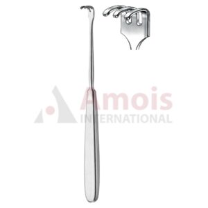 KLAPP Tendon Retractor 17.5cm 3 Prong 12x11mm Blunt