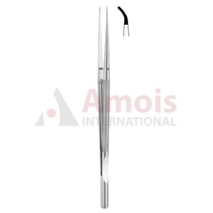 Micro Forceps With Counter Balance Curved 0.4x7mm Diamond Coated
