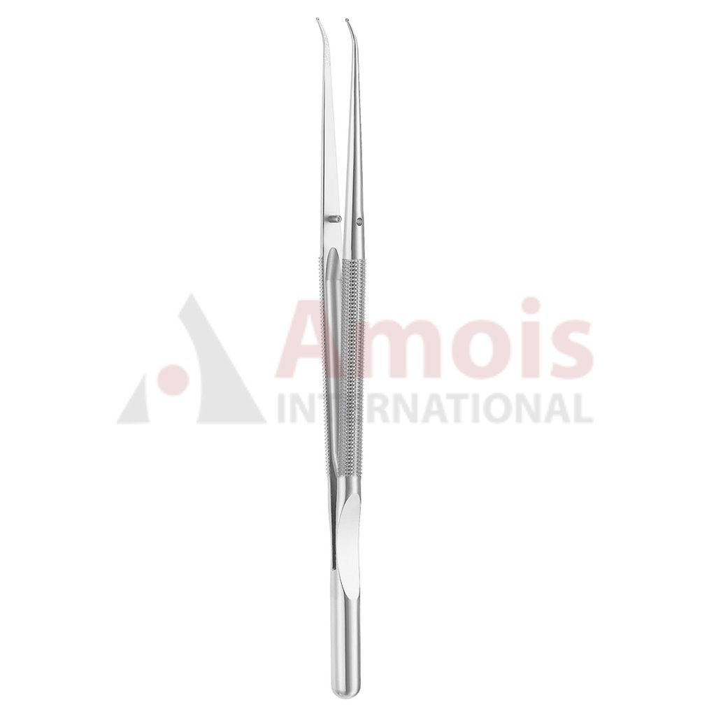 Micro Ring Forceps With Counter Balance Curved Diamond Coated Jaws
