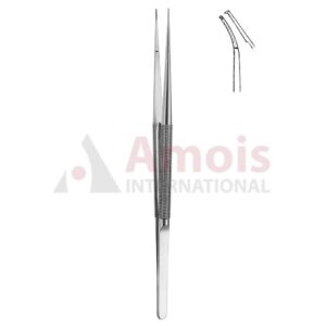 Micro Forceps 1x2 Teeth Curved Diamond Coated Jaws