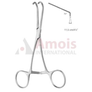 CASTANEDA Neonatal and Pediatric Clamp 11.5cm/5", 70 Degree Angled, Very Delicate