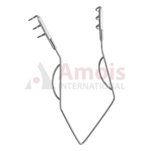 Parsonnet Retractor, 3x3 Teeth Sharp, Gold Coated