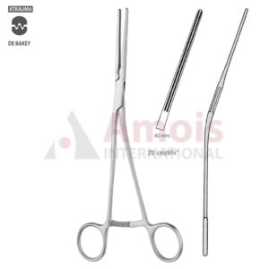 POTTS Atraumatic Coarctation Clamp 22cm (8 3/4"), Straight, Jaw Length 60mm, Angled Upwards Shanks