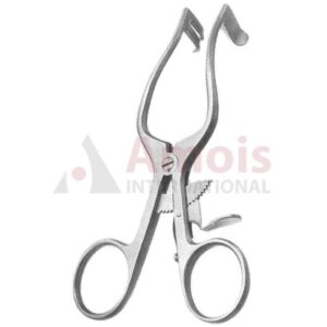 Plester Retractor Blunt 11cm Full Blade Left, 2 Prongs on Right