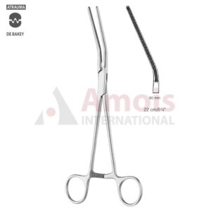POTTS Atraumatic Coarctation Clamp 22cm (8 3/4"), Angled, Jaw Length 60mm