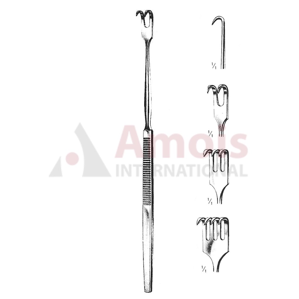 Tracheal Retractor Sharp (Prong) 16.5cm Curved
