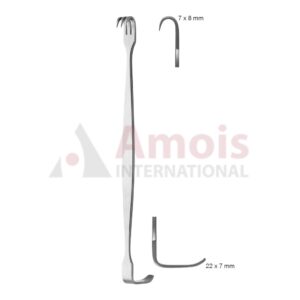 SENN MILLER Baby Retractor Sharp/Blunt 3 Teeth 8x7 - 22x7 Spatula-Handle Flat