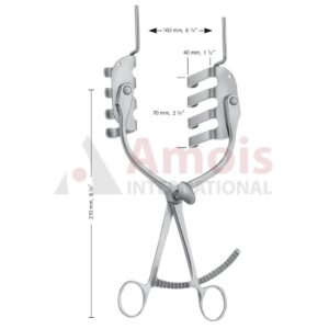 ST. MARKS (MODIF. GIRONA) Perineal Retractor (Self-Retaining) (Perineal Retractor), 215mm (8 1/2"), 4 X 4 Prongs, Jaw Depth: 40mm, Jaw Width: 70mm, Blunt