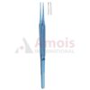 Titanium Micro Forceps 1x2 Teeth Straight Diamond Coated Jaws