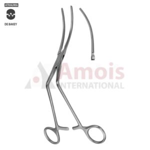 WYLIE Hypogastric and Abdominal Vascular Clamp 24cm (9 1/2"), Slightly Curved, Shanks Angeld Downwards