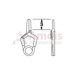 YASARGIL Aneurysm Clips, MINI Permanent, 3mm Straight Fine, Closing Force 110 gms, Opening 3,3mm