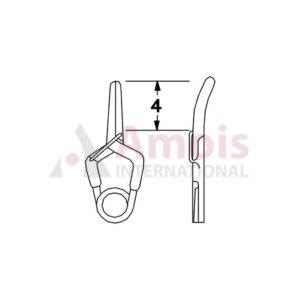 YASARGIL Aneurysm Clips, MINI Permanent, 4mm Slightly Curved, Closing Force 110 gms, Opening 3.6mm