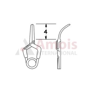 YASARGIL Aneurysm Clips, MINI Permanent, 4mm Curved Fine, Closing Force 110 gms, Opening 3.8mm
