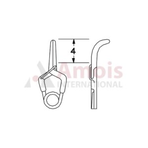 YASARGIL Aneurysm Clips, MINI Permanent, 4mm Strong Curved, Closing Force 110 gms, Opening 3.5mm