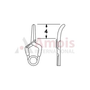 YASARGIL Aneurysm Clips, MINI Permanent, 4mm Curved, Closing Force 110 gms, Opening 3.6mm
