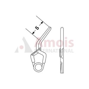 YASARGIL Aneurysm Clips, MINI Permanent, 5mm Angled 45 Degree, Closing Force 130 gms, Opening 3.5mm