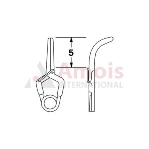 YASARGIL Aneurysm Clips, MINI Permanent, 5mm Strong Curved, Closing Force 110 gms, Opening 4.0mm