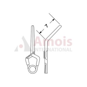 YASARGIL Aneurysm Clips, MINI Permanent, 7mm Bend Angled 45 Degree, Closing Force 130 gms, Opening 4.5mm