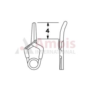 YASARGIL Aneurysm Clips, MINI Temporary, 4mm Slightly Curved, Closing Force 80 gms, Opening 3.6mm
