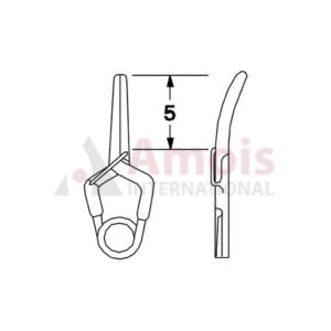 YASARGIL Aneurysm Clips, MINI Temporary, 5mm Slightly Curved, Closing Force 70 gms, Opening 3.8mm