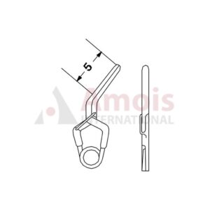 YASARGIL Aneurysm Clips, MINI Temporary, 5mm Side Angled 45 Degree., Closing Force 70 gms, Opening 3.5mm
