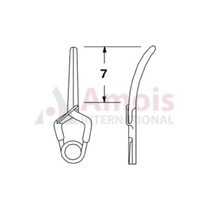 YASARGIL Aneurysm Clips, MINI Temporary, 7mm Curved, Closing Force 70 gms, Opening 4.4mm