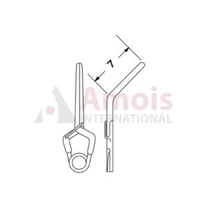 YASARGIL Aneurysm Clips, MINI Temporary, 7mm Bend Angled 45 Degree, Closing Force 70 gms, Opening 4.5mm