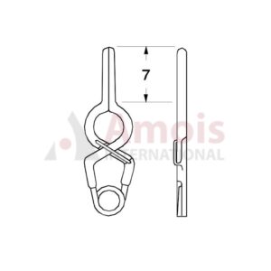 YASARGIL Aneurysm Clips, Standard, Permanent, Fenestrated 3.5mm, 7mm Straight, Closing Force 150 gms, Opening 7.4mm