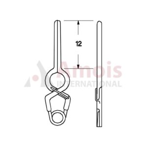YASARGIL Aneurysm Clips, Standard, Permanent, Fenestrated 3.5mm, 12mm Straight, Closing Force 180 gms, Opening 9.6mm