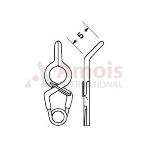 YASARGIL Aneurysm Clips, Standard, Permanent, Fenestrated 3.5mm, 5mm Angled 45 Degree, Closing Force 150 gms, Opening 5.8mm