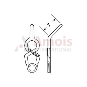 YASARGIL Aneurysm Clips, Standard, Permanent, Fenestrated 3.5mm, 7mm Angled 45 Degree, Closing Force 150 gms, Opening 6.5mm