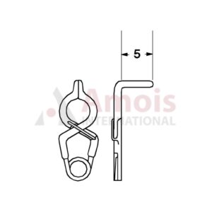 YASARGIL Aneurysm Clips, Standard, Permanent, Fenestrated 3.5mm, 5mm Angled 90 Degree, Closing Force 150 gms, Opening 4.9mm