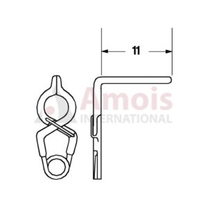 YASARGIL Aneurysm Clips, Standard, Permanent, Fenestrated 3.5mm, 11mm Angled 90 Degree, Closing Force 180 gms, Opening 4.9mm