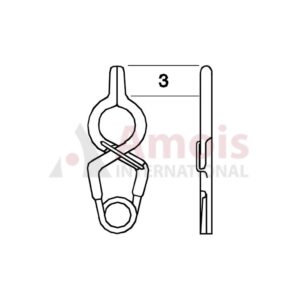 YASARGIL Aneurysm Clips, Standard, Permanent, Fenestrated 3.5mm, 3mm Straight, Closing Force 150 gms, Opening 7.4mm