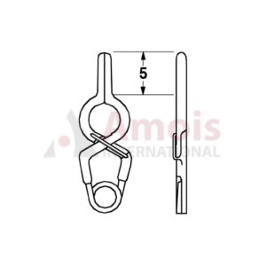 YASARGIL Aneurysm Clips, Standard, Permanent, Fenestrated 3.5mm, 5mm Straight, Closing Force 150 gms, Opening 7.4mm