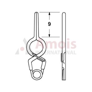 YASARGIL Aneurysm Clips, Standard, Permanent, Fenestrated 5mm, 9mm Straight, Closing Force 150 gms, Opening 9.1mm