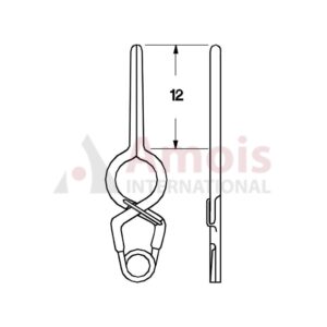 YASARGIL Aneurysm Clips, Standard, Permanent, Fenestrated 5mm, 12mm Straight, Closing Force 180 gms, Opening 10.3mm