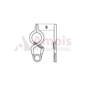 YASARGIL Aneurysm Clips, Standard, Permanent, Fenestrated 5mm, 3mm Straight, Closing Force 150 gms, Opening 7.4mm