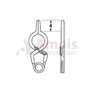 YASARGIL Aneurysm Clips, Standard, Permanent, Fenestrated 5mm, 4mm Straight, Closing Force 150 gms, Opening 7.4mm