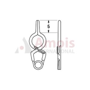YASARGIL Aneurysm Clips, Standard, Permanent, Fenestrated 5mm, 5mm Straight, Closing Force 150 gms, Opening 7.4mm