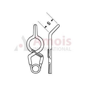 YASARGIL Aneurysm Clips, Standard, Permanent, Fenestrated 5mm, 5mm Angled 45 Degree, Closing Force 150 gms, Opening 6.5mm
