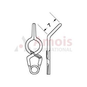 YASARGIL Aneurysm Clips, Standard, Permanent, Fenestrated 5mm, 7mm Angled 45 Degree, Closing Force 150 gms, Opening 7.2mm