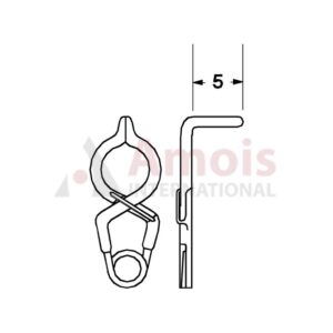 YASARGIL Aneurysm Clips, Standard, Permanent, Fenestrated 5mm, 5mm Angled 90 Degree, Closing Force 150 gms, Opening 5.5mm