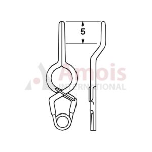 YASARGIL Aneurysm Clips, Standard, Permanent, Fenestrated 5mm, 5mm Bayonet, Closing Force 150 gms, Opening 7.9mm