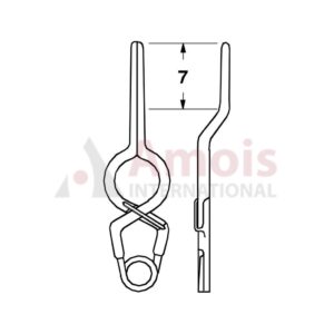 YASARGIL Aneurysm Clips, Standard, Permanent, Fenestrated 5mm, 7mm Bayonet, Closing Force 150 gms, Opening 8.8mm