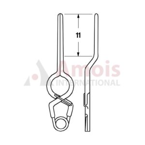 YASARGIL Aneurysm Clips, Standard, Permanent, Fenestrated 5mm, 11mm Bayonet, Closing Force 180 gms, Opening 10.0mm