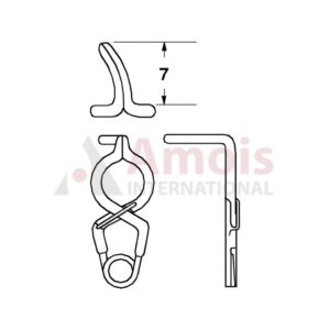 YASARGIL Aneurysm Clips, Standard, Permanent, Fenestrated 5mm, 7mm Bend Angled 90 Degree, Jaw Tip Left Curved Closing Force 150 gms, Opening 5.8mm